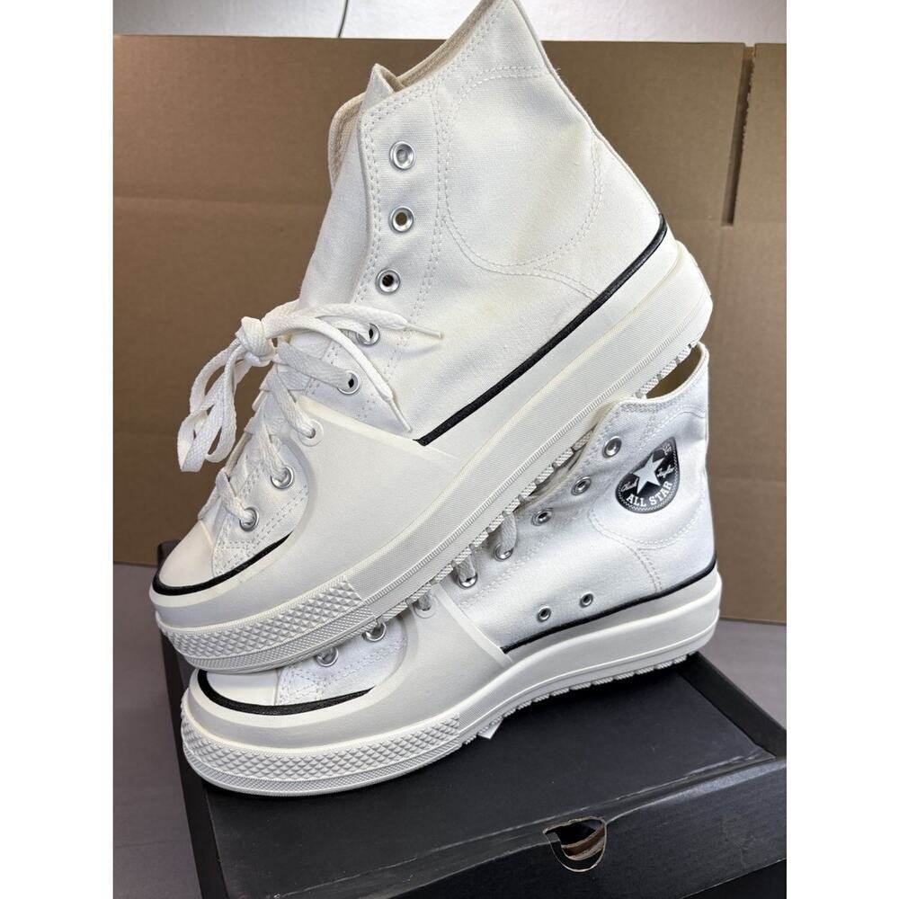 Converse CTAS Construct Hi White/Black /Egret A02832C Unisex 12M/13.5W NWB! - Picture 3 of 7